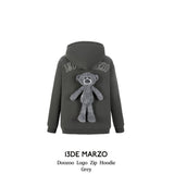 13DE MARZO | 2408 Doozoo Logo Zip Hoodie Grey