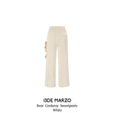 13DE MARZO | 2408 Bear Corduroy Sweatpants White