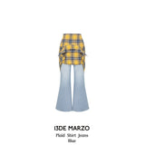 13DE MARZO | 2410 Plaid Shirt Jeans Blue