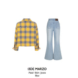 13DE MARZO | 2410 Plaid Shirt Jeans Blue