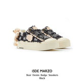 13DE MARZO | 2410 Bear Denim Badge Sneakers Black