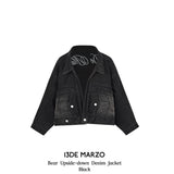 13DE MARZO | 2501 Bear Upside-down Denim Jacket Black