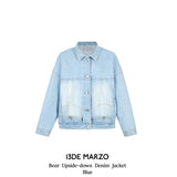 13DE MARZO | 2501 Bear Upside-down Denim Jacket Blue