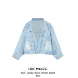 13DE MARZO | 2501 Bear Upside-down Denim Jacket Blue