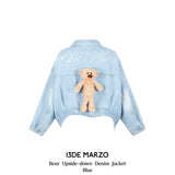 13DE MARZO | 2501 Bear Upside-down Denim Jacket Blue