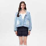 13DE MARZO | 2501 Bear Upside-down Denim Jacket Blue