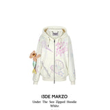 13DE MARZO | 2501 Under The Sea Zipped Hoodie White