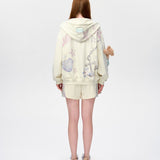 13DE MARZO | 2501 Under The Sea Zipped Hoodie White