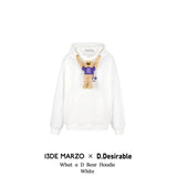 13DE MARZO | 2501 What a D Bear Hoodie White