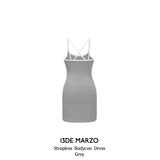 13DE MARZO | 2504 Strapless Bodycon Dress Grey