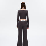 13DE MARZO | 2504 Faux Two-Piece Vintage Long Sleeve Dark Grey