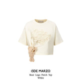 13DE MARZO | 2504 Bear Logo Patch Top White