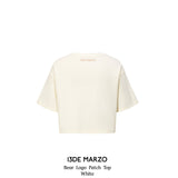 13DE MARZO | 2504 Bear Logo Patch Top White