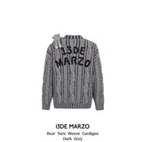 13DE MARZO | 2511 Bear Yarn Weave Cardigan Gery