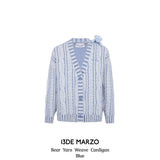 13DE MARZO | 2511 Bear Yarn Weave Cardigan Blue