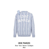 13DE MARZO | 2511 Bear Yarn Weave Cardigan Blue