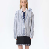 13DE MARZO | 2511 Bear Yarn Weave Cardigan Blue