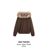 13DE MARZO | 2511 Doozoo Zipper Hoodie Brown