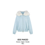 13DE MARZO | 2511 Doozoo Zipper Hoodie Blue