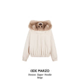 13DE MARZO | 2511 Doozoo Zipper Hoodie Beige