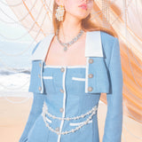 OZLANA SS2303 Daughter of the Sea Pleated Dress Set
