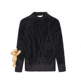 13DE MARZO | Jacquard Weave Sweater, Black