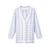 13DE MARZO | Palda Bear Houndstooth Cardigan, White