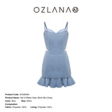 OZLANA SS2303 Veil of Water Open Work Mini Dress