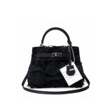 EMOTIONAL WORLD Vintage Shoulder Bag 25, BLACK NAVY 送珍珠链条