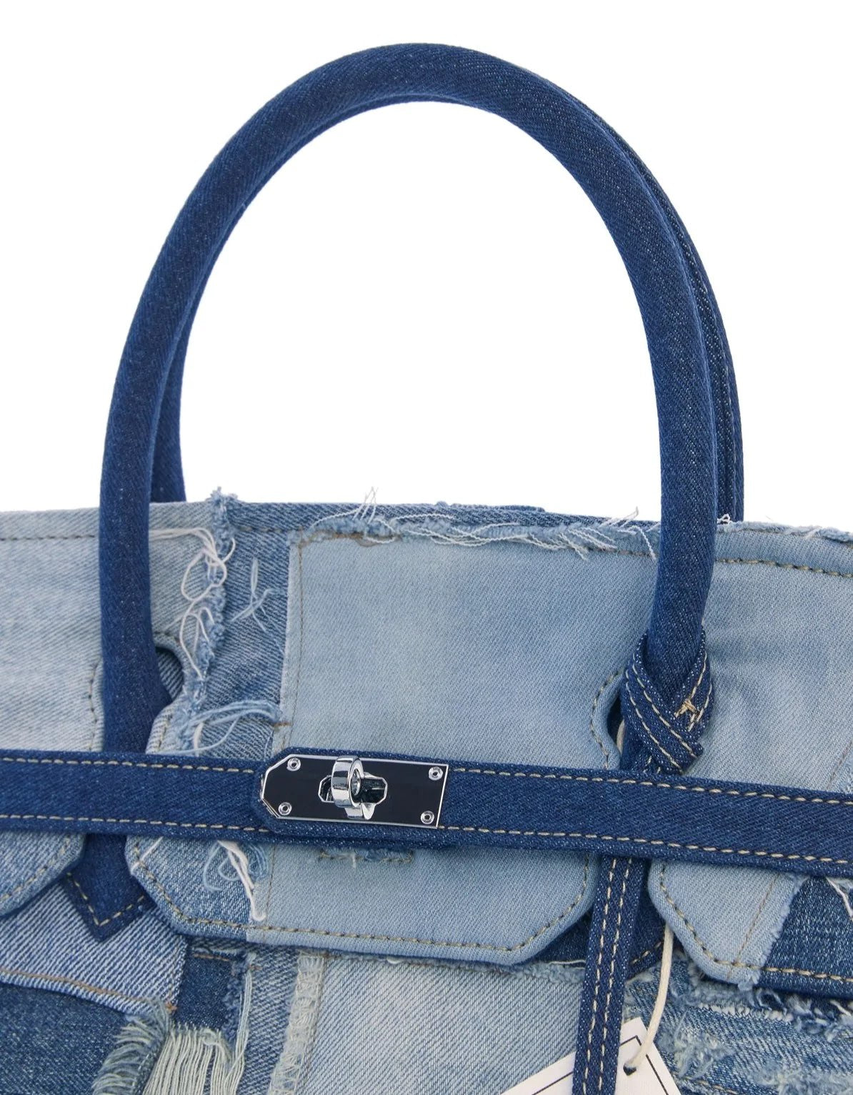 EMOTIONAL WORLD Vintage Travel Bag 40, MULTI DENIM 送珍珠链条