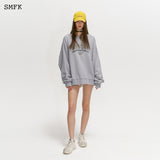 SMFK SS2303 复古学员阔身卫衣 灰