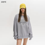 SMFK SS2303 复古学员阔身卫衣 灰