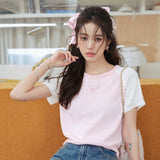 OZLANA SS2303 Tennis Club Raglan Tee Pink