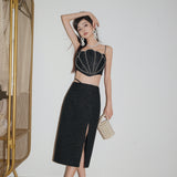 OZLANA SS2303 Shell Born Tweed Bustier