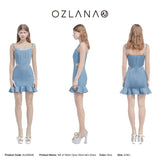 OZLANA SS2303 Veil of Water Open Work Mini Dress