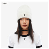 SMFK 黑暗之花复古羊毛线帽 白