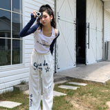 Via Pitti 海军风挂脖背心假两件T恤