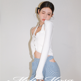 MeliMosa 针织上衣 白
