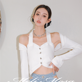MeliMosa 针织上衣 白
