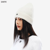 SMFK 黑暗之花复古羊毛线帽 白