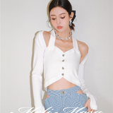 MeliMosa 针织上衣 白