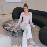 MeliMosa 格纹抹胸上衣