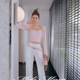 MeliMosa 格纹抹胸上衣