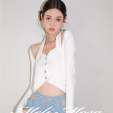 MeliMosa 针织上衣 白