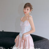MeliMosa 拼色蕾丝吊带裙