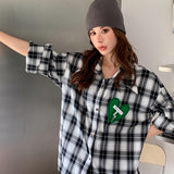 MacyMccoy 黑白格爱心衬衫
