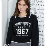 SOMESOWE 1967复古polo毛衣 黑