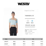 West.Y 不规则肩扣上衣 蓝