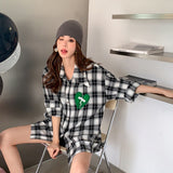 MacyMccoy 黑白格爱心衬衫