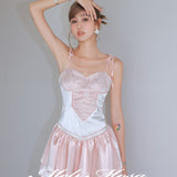 MeliMosa 拼色蕾丝吊带裙